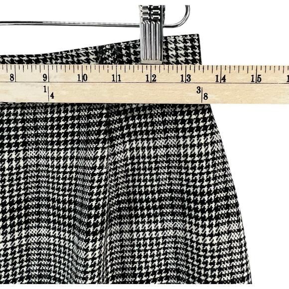 Talbots Vintage Pencil Skirt 10 Black Houndstooth Wool Academia Preppy Classic - Picture 7 of 13